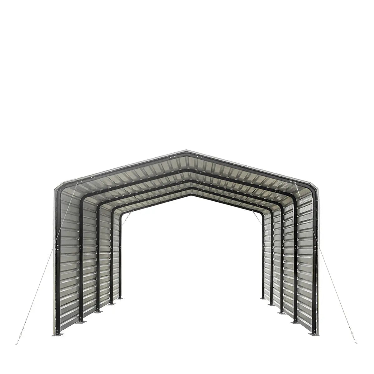 12' x 20' Metal Shed Carport with 8' Enclosed Sidewalls, TMG-MSC1220F