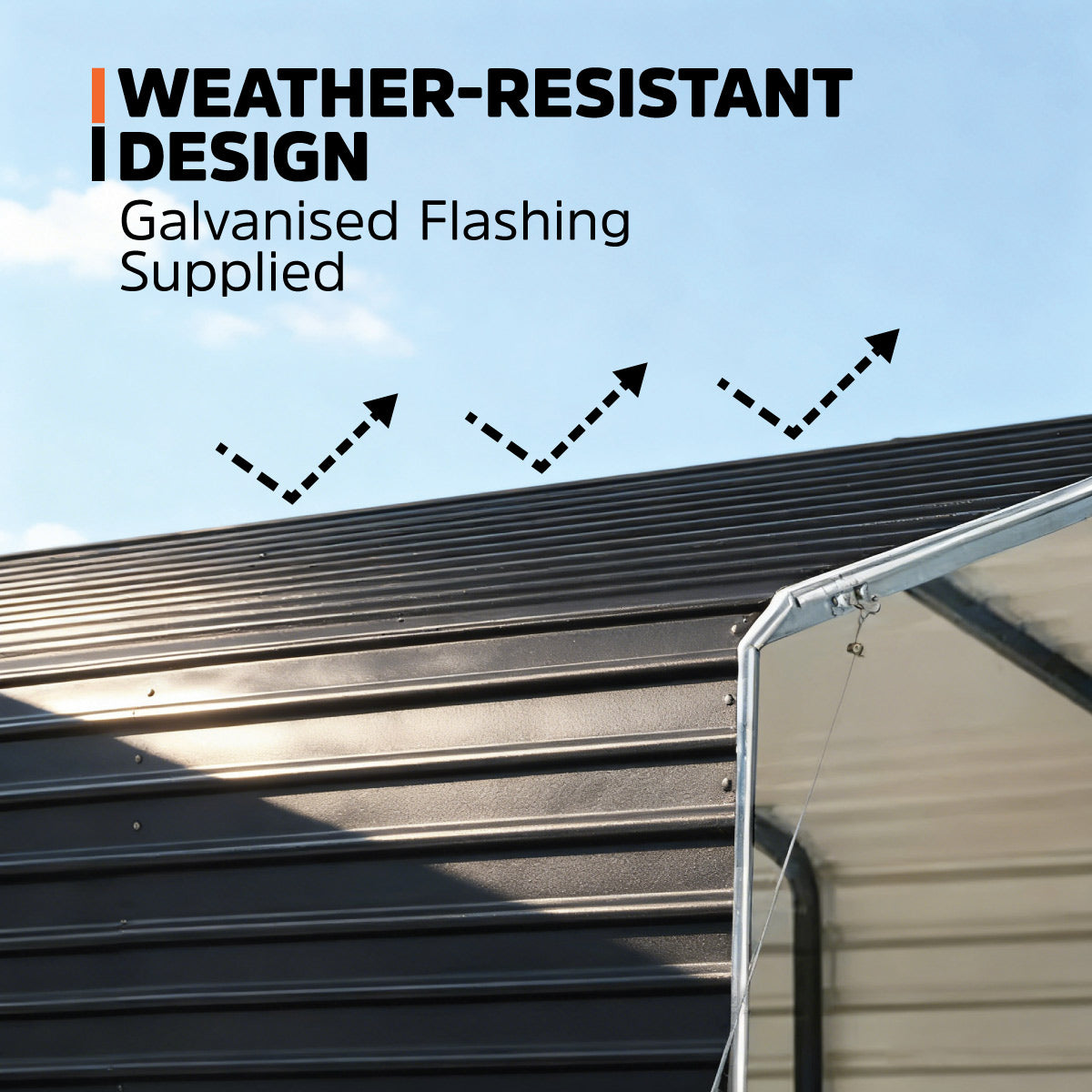 12' x 20' Metal Shed Carport with 8' Open Sidewalls, TMG-MSC1220