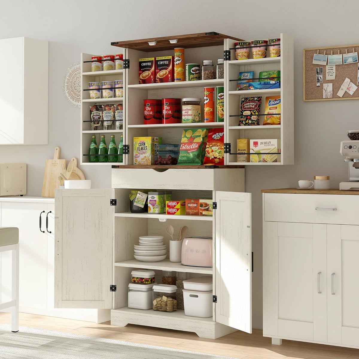 72'' Tall Kitchen Storage Pantry Cabinet -Yanosaku